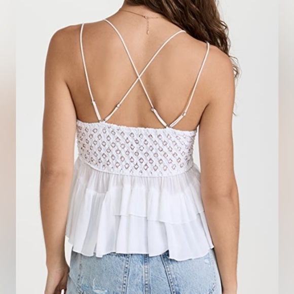 NWT Free People Adella Cami Top in white Size XS - Picture 2 of 5